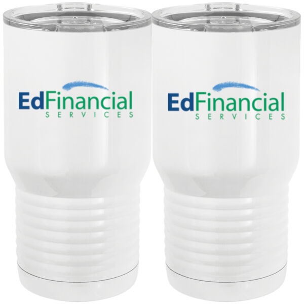 Printed  - 20 oz. Tall Stainless Steel Vacuum Insulated Tumbler White Thumbnail