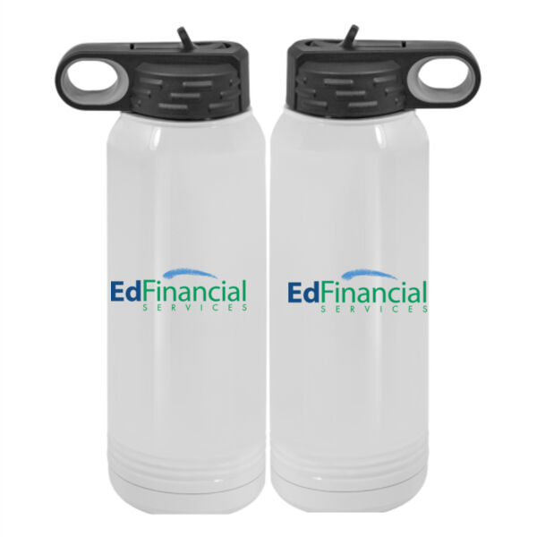 Printed  - Custom 30 oz. White Stainless Steel Vacuum Insulated Water Bottle Thumbnail