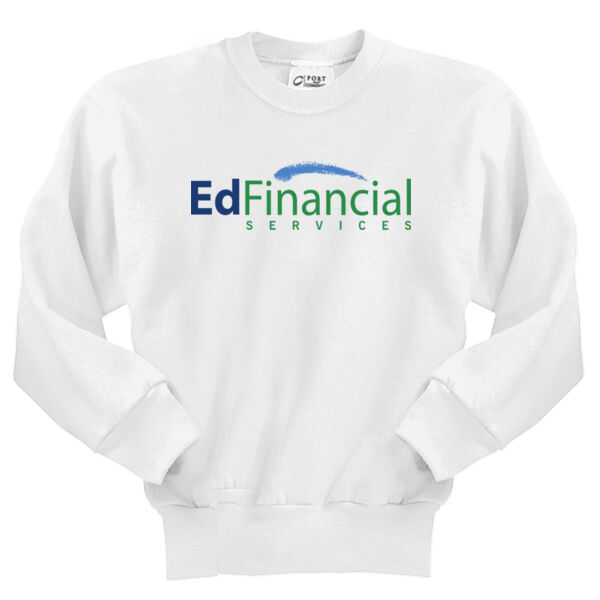Printed EdFinancial Color Logo  - Youth Core Fleece Crewneck Sweatshirt Thumbnail