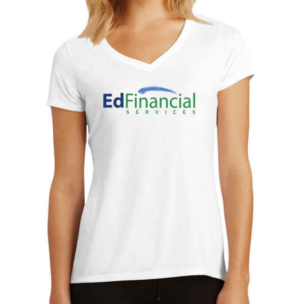 Printed EdFinancial Color Logo  - Women's Perfect Tri ® V Neck Tee Thumbnail