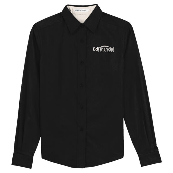 Embroidered EdFinancial - Ladies Long Sleeve Easy Care Shirt Thumbnail