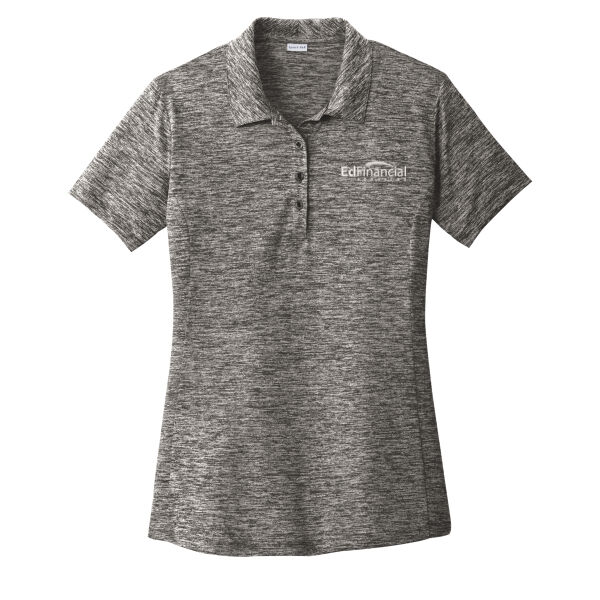 Embroidered EdFinancial - Ladies PosiCharge ® Electric Heather Polo Thumbnail