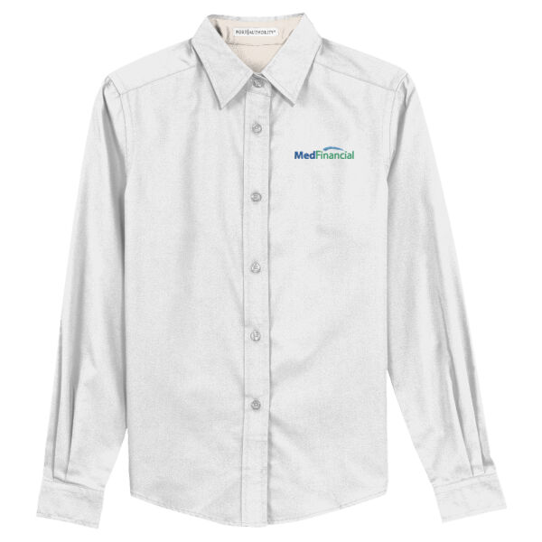 Embroidered MedFinancial - Ladies Long Sleeve Easy Care Shirt Thumbnail