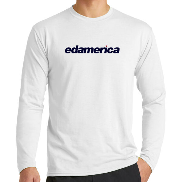 printed edamerica - Long Sleeve Performance Blend Tee Thumbnail