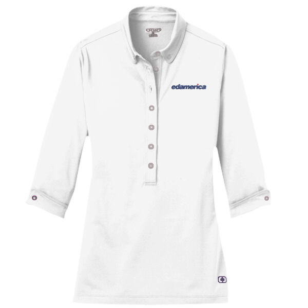 Embroidered edamerica - Ladies Gauge Polo Thumbnail