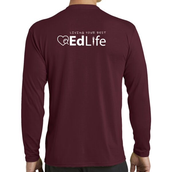 EdLife Printed Back   - Long Sleeve Performance Blend Tee Thumbnail