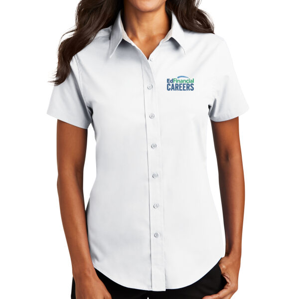 EdFinancial Careers Color Embroidery - Ladies Short Sleeve Easy Care Shirt Thumbnail